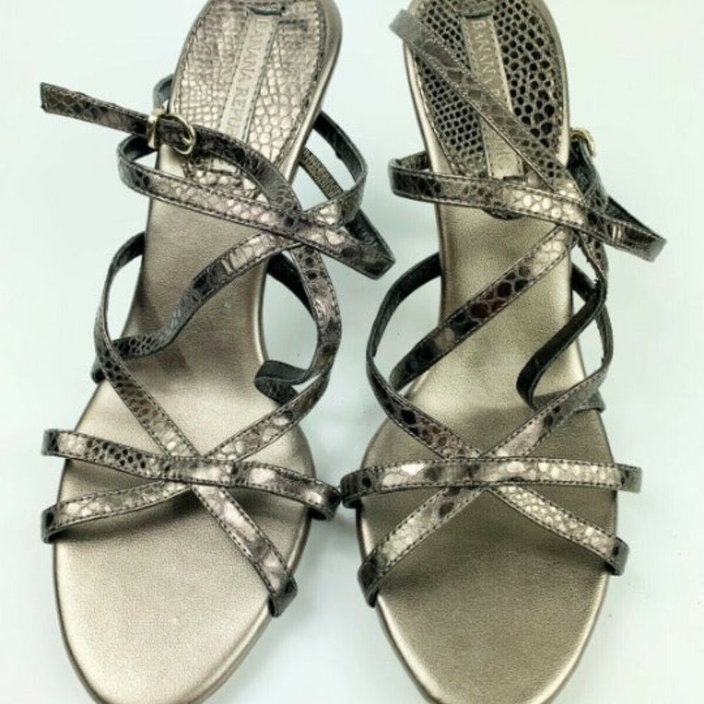 Banana Republic Kandy High Heels Brown Snake Bronze Strappy Women's 8 New - Picture 3 of 4
